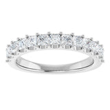 14K Gold Square Lab-Grown Diamond Shared-Prong Anniversary Band - 5/8-1 1/8 CTW - White Gold - view 3