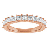 14K Gold Square Natural Diamond Shared-Prong Anniversary Band - 5/8-1 1/8 CTW - Rose Gold - view 3