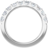 14K Gold Square Lab-Grown Diamond Shared-Prong Anniversary Band - 1 5/8 CTW - White Gold - view 2