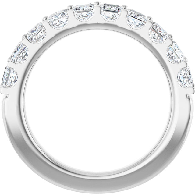 14K Gold Square Lab-Grown Diamond Shared-Prong Anniversary Band - 1 5/8 CTW - White Gold - view 2