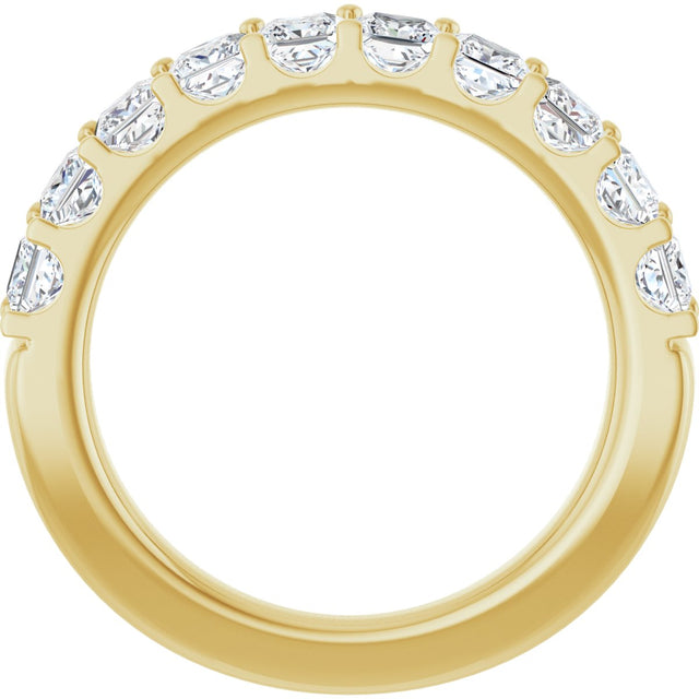 14K Gold Square Natural Diamond Shared-Prong Anniversary Band - 1 5/8 CTW - Yellow Gold - view 2