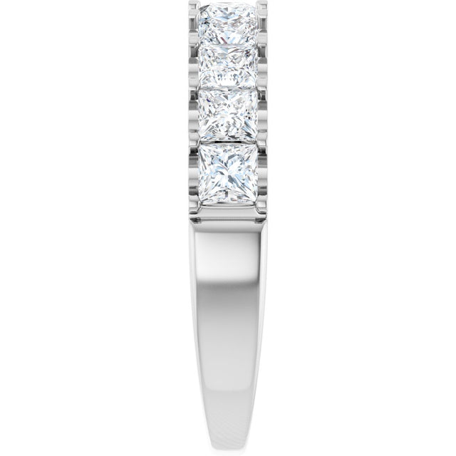 Platinum Square Lab-Grown Diamond Shared-Prong Anniversary Band - 1 5/8 CTW - view 4