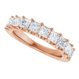 14K Gold Square Lab-Grown Diamond Shared-Prong Anniversary Band - 1 5/8 CTW - Rose Gold - view 5