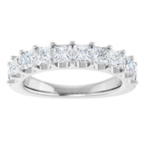 14K Gold Square Lab-Grown Diamond Shared-Prong Anniversary Band - 1 5/8 CTW - White Gold - view 3