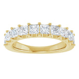 14K Gold Square Natural Diamond Shared-Prong Anniversary Band - 1 5/8 CTW - Yellow Gold - view 3