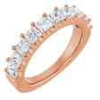 14K Gold Square Lab-Grown Diamond Shared-Prong Anniversary Band - 1 5/8 CTW - Rose Gold