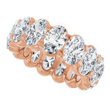 14K Gold Oval Lab-Grown Diamond Low Profile Eternity Band - 6x4mm Stones - Rose Gold - view 6