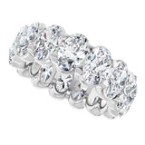 14K Gold Oval Lab-Grown Diamond Low Profile Eternity Band - 6x4mm Stones - White Gold - view 5