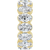 14K Gold Oval Lab-Grown Diamond Low Profile Eternity Band - 6x4mm Stones - Yellow Gold - view 4