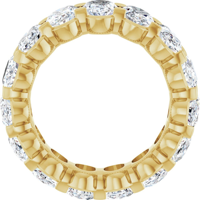 14K Gold Oval Lab-Grown Diamond Low Profile Eternity Band - 6x4mm Stones - Yellow Gold - view 2