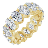 14K Gold Oval Lab-Grown Diamond Low Profile Eternity Band - 6x4mm Stones - Yellow Gold