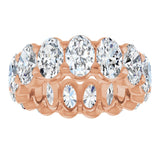 14K Gold Oval Lab-Grown Diamond Low Profile Eternity Band - 6x4mm Stones - Rose Gold - view 3