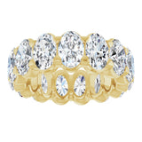 14K Gold Oval Lab-Grown Diamond Low Profile Eternity Band - 6x4mm Stones - Yellow Gold - view 3