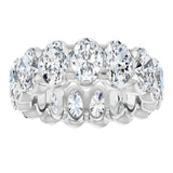 14K Gold Oval Lab-Grown Diamond Low Profile Eternity Band - 6x4mm Stones - White Gold - view 3