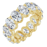 14K Gold Oval Lab-Grown Diamond Low Profile Eternity Band - 6x4mm Stones - Yellow Gold
