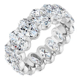14K Gold Oval Lab-Grown Diamond Low Profile Eternity Band - 6x4mm Stones - White Gold