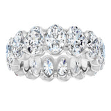 14K Gold Oval Lab-Grown Diamond Low Profile Eternity Band - 6x4mm Stones - White Gold - view 3