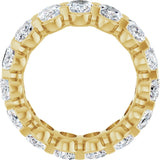 14K Gold Oval Natural Diamond Low Profile Eternity Band - 6x4mm Stones - Yellow Gold - view 2