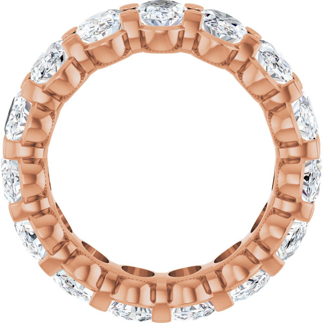 14K Gold Oval Lab-Grown Diamond Low Profile Eternity Band - 6x4mm Stones - Rose Gold - view 2