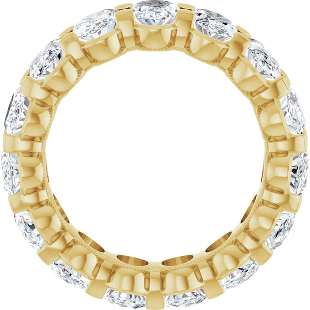 14K Gold Oval Lab-Grown Diamond Low Profile Eternity Band - 6x4mm Stones - Yellow Gold - view 2
