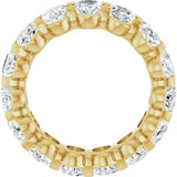14K Gold Oval Natural Diamond Low Profile Eternity Band - 6x4mm Stones - Yellow Gold - view 2