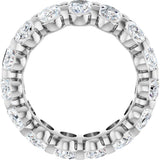 14K Gold Oval Natural Diamond Low Profile Eternity Band - 6x4mm Stones - White Gold - view 2