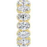 14K Gold Oval Lab-Grown Diamond Low Profile Eternity Band - 6x4mm Stones - Yellow Gold - view 4