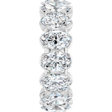 14K Gold Oval Lab-Grown Diamond Low Profile Eternity Band - 6x4mm Stones - White Gold - view 4