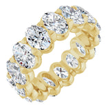 14K Gold Oval Lab-Grown Diamond Low Profile Eternity Band - 6x4mm Stones - Yellow Gold