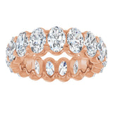 14K Gold Oval Lab-Grown Diamond Low Profile Eternity Band - 6x4mm Stones - Rose Gold - view 3