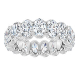 14K Gold Oval Lab-Grown Diamond Low Profile Eternity Band - 6x4mm Stones - White Gold - view 3