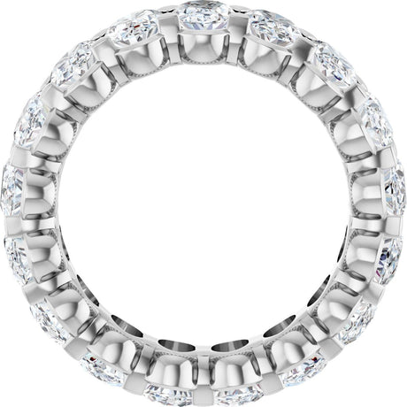 Platinum Oval Lab-Grown Diamond Low Profile Eternity Band - 6x4mm Stones - view 2