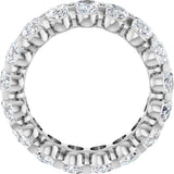 Platinum Oval Natural Diamond Low Profile Eternity Band - 6x4mm Stones - view 2