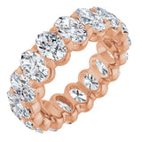 14K Gold Oval Lab-Grown Diamond Low Profile Eternity Band - 6x4mm Stones - Rose Gold