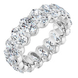 Platinum Oval Natural Diamond Low Profile Eternity Band - 6x4mm Stones