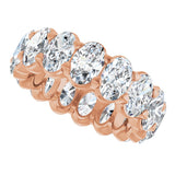 14K Gold Oval Lab-Grown Diamond Low Profile Eternity Band - 6x4mm Stones - Rose Gold - view 5