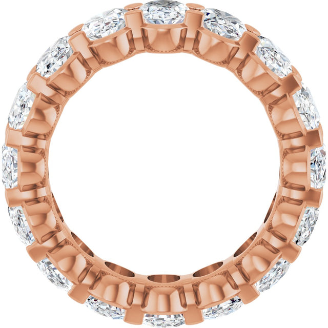 14K Gold Oval Lab-Grown Diamond Low Profile Eternity Band - 6x4mm Stones - Rose Gold - view 2