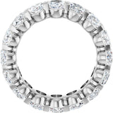 14K Gold Oval Lab-Grown Diamond Low Profile Eternity Band - 6x4mm Stones - White Gold - view 2