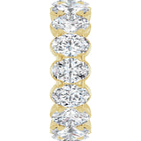 14K Gold Oval Lab-Grown Diamond Low Profile Eternity Band - 6x4mm Stones - Yellow Gold - view 4
