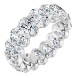 14K Gold Oval Lab-Grown Diamond Low Profile Eternity Band - 6x4mm Stones - White Gold
