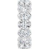 14K Gold Oval Natural Diamond Low Profile Eternity Band - 6x4mm Stones - White Gold - view 4
