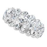 14K Gold Oval Lab-Grown Diamond Low Profile Eternity Band - 6x4mm Stones - White Gold - view 5