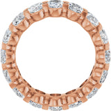 14K Gold Oval Natural Diamond Low Profile Eternity Band - 6x4mm Stones - Rose Gold - view 2