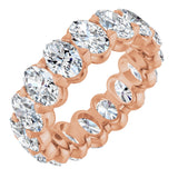 14K Gold Oval Lab-Grown Diamond Low Profile Eternity Band - 6x4mm Stones - Rose Gold