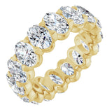 14K Gold Oval Lab-Grown Diamond Low Profile Eternity Band - 6x4mm Stones - Yellow Gold