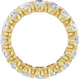 14K Gold Oval Natural Diamond Low Profile Eternity Band - 6x4mm Stones - Yellow Gold - view 2