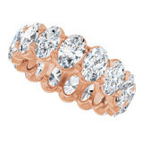 14K Gold Oval Lab-Grown Diamond Low Profile Eternity Band - 6x4mm Stones - Rose Gold - view 5