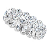 14K Gold Oval Lab-Grown Diamond Low Profile Eternity Band - 6x4mm Stones - White Gold - view 5