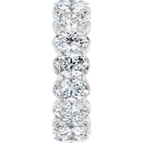 14K Gold Oval Lab-Grown Diamond Low Profile Eternity Band - 6x4mm Stones - White Gold - view 4