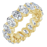 14K Gold Oval Lab-Grown Diamond Low Profile Eternity Band - 6x4mm Stones - Yellow Gold